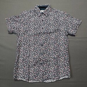 Wolfe Republic Men's Small Button Down Short Sleeve Floral Print Casual Shirt